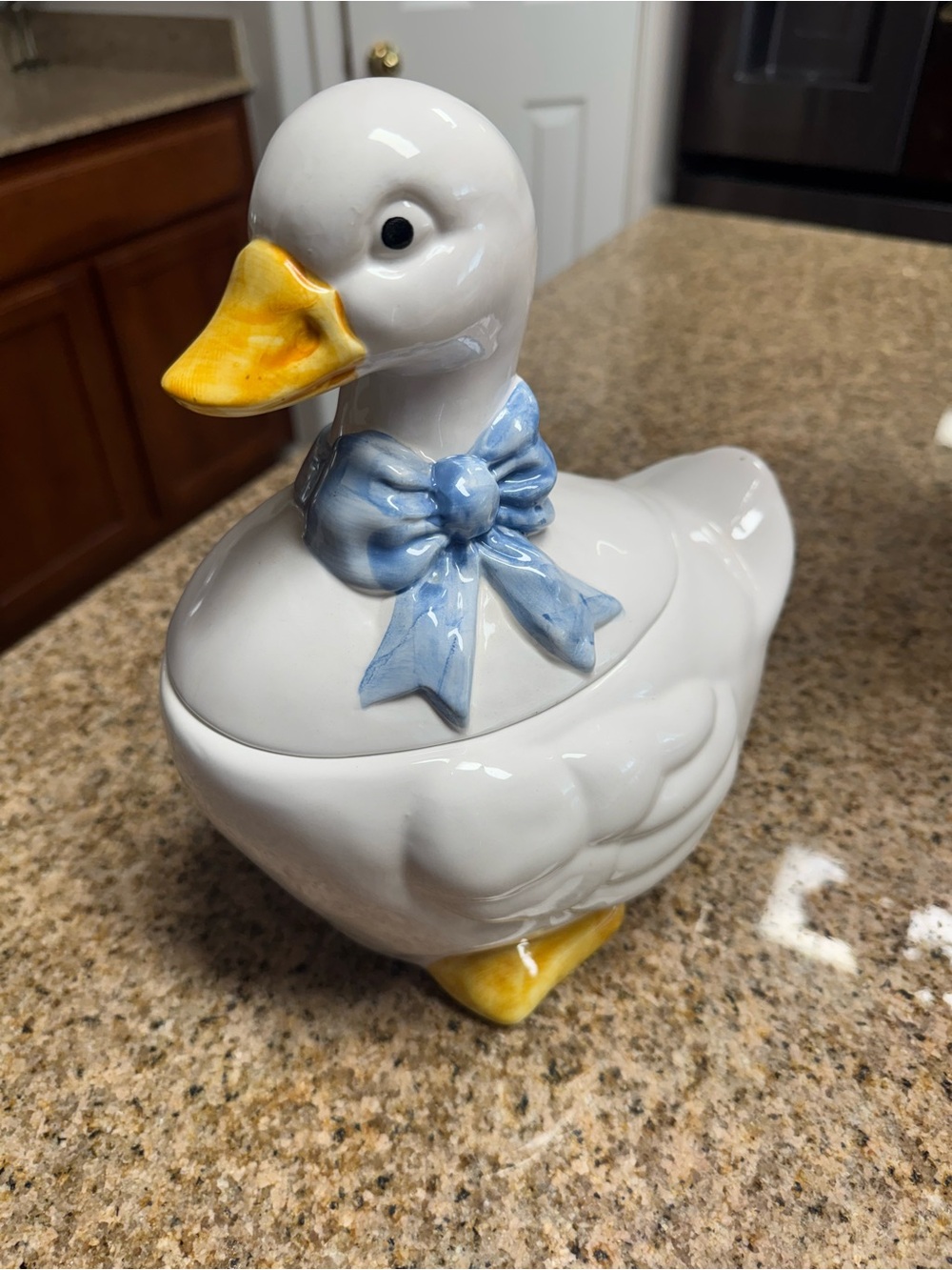 Ceramic Duck with Blue Bow